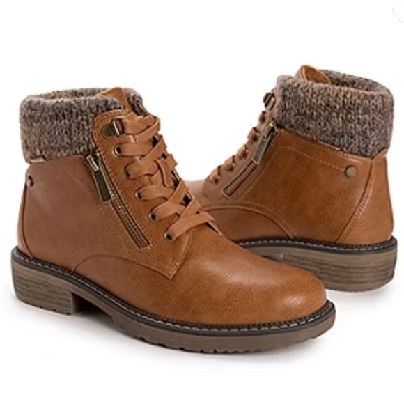 Muk Luks Shoes - Muk Luks Womens Garland Georgia Stacked Heel Dress Boots